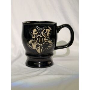 Harry Potter Hogwarts Crest Black Ceramic Mug Wizarding World Cup